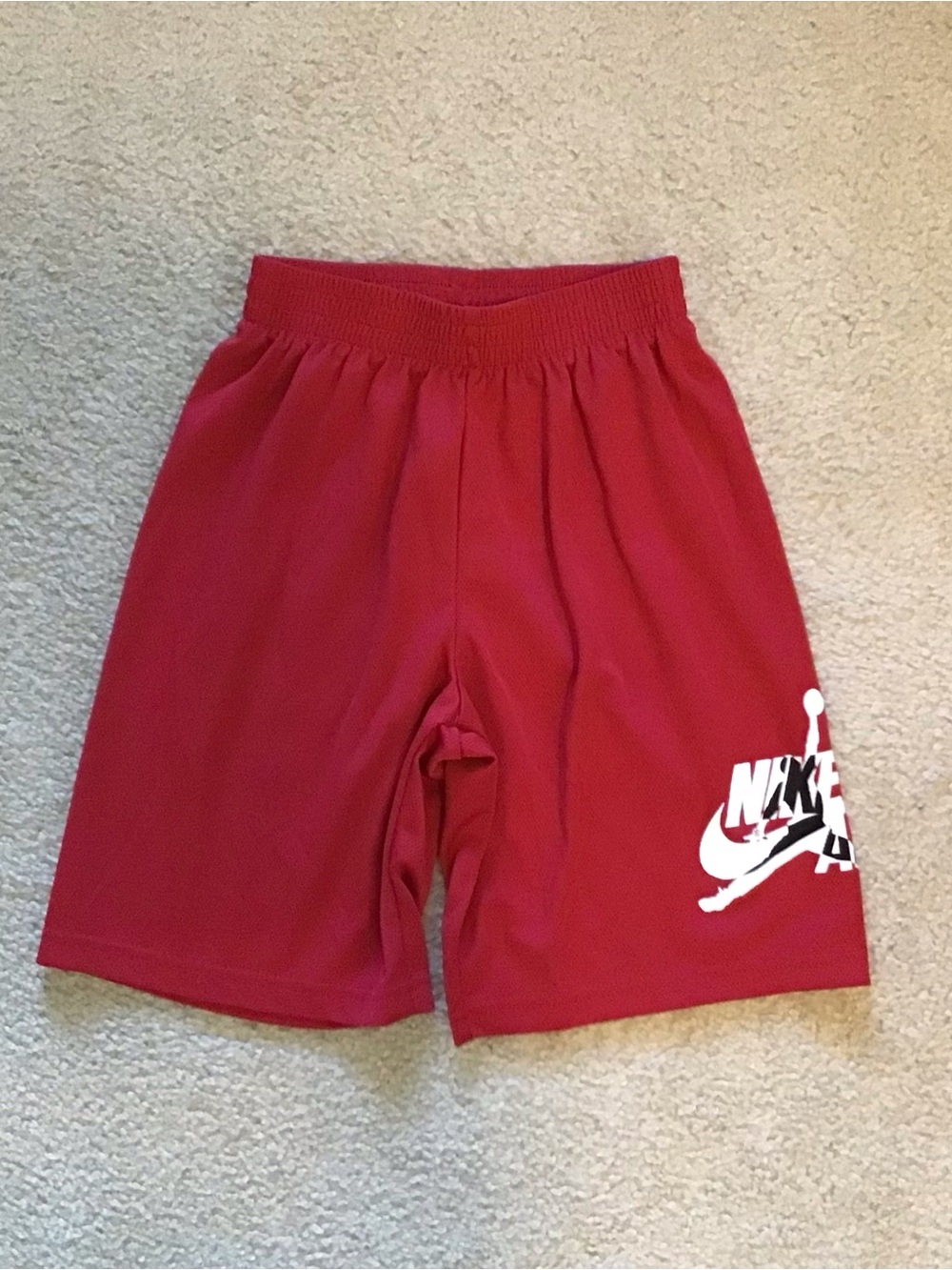 Jordan Kids Red Athletic Shorts with White Logo